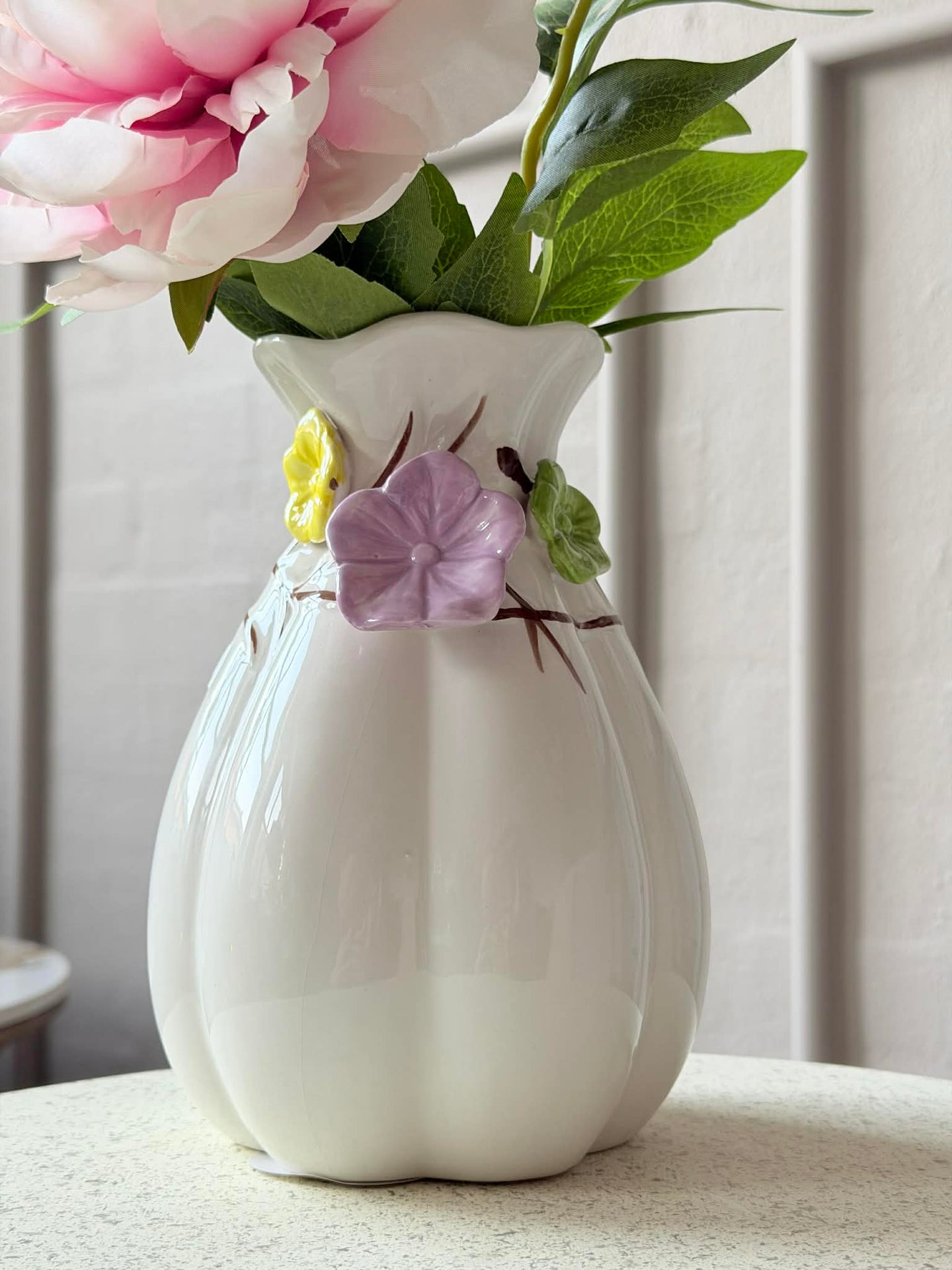 Vase mit Deko - Weiß oder Grün
