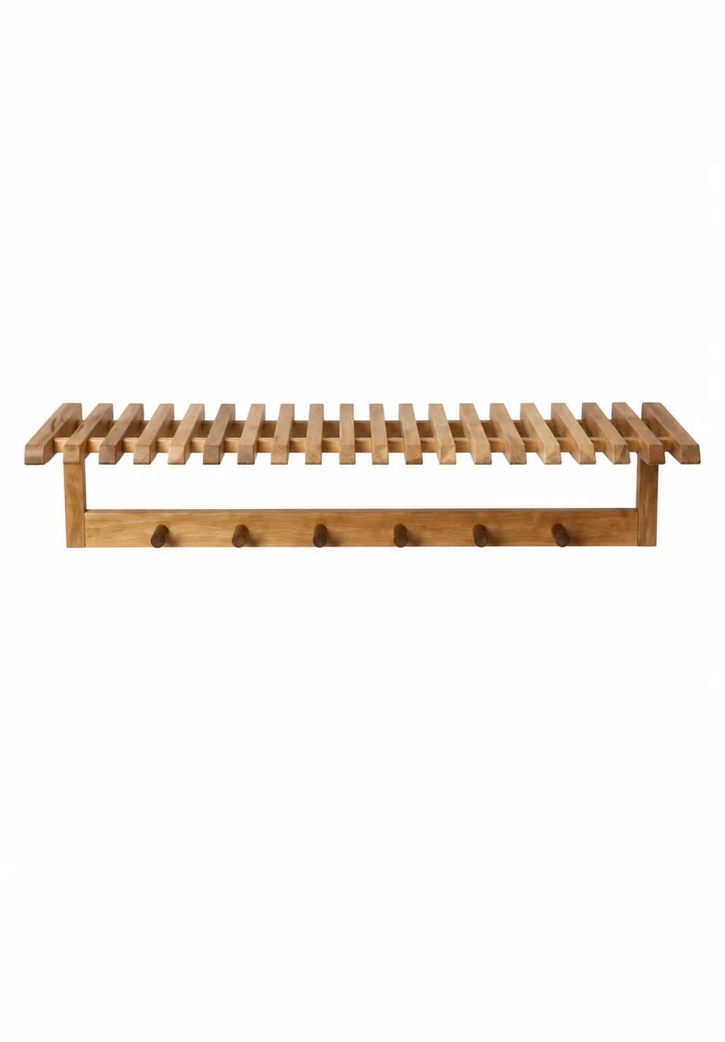 Hutablage mit Haken aus Eiche