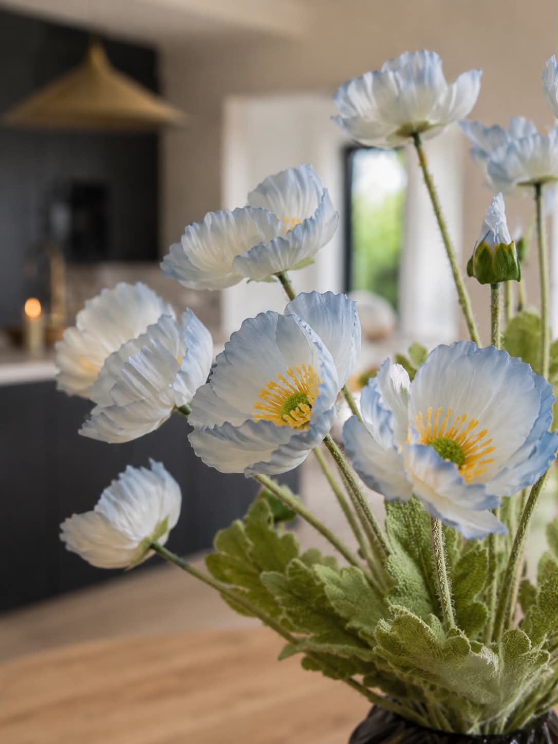Strauß blaue Mohnblumen
