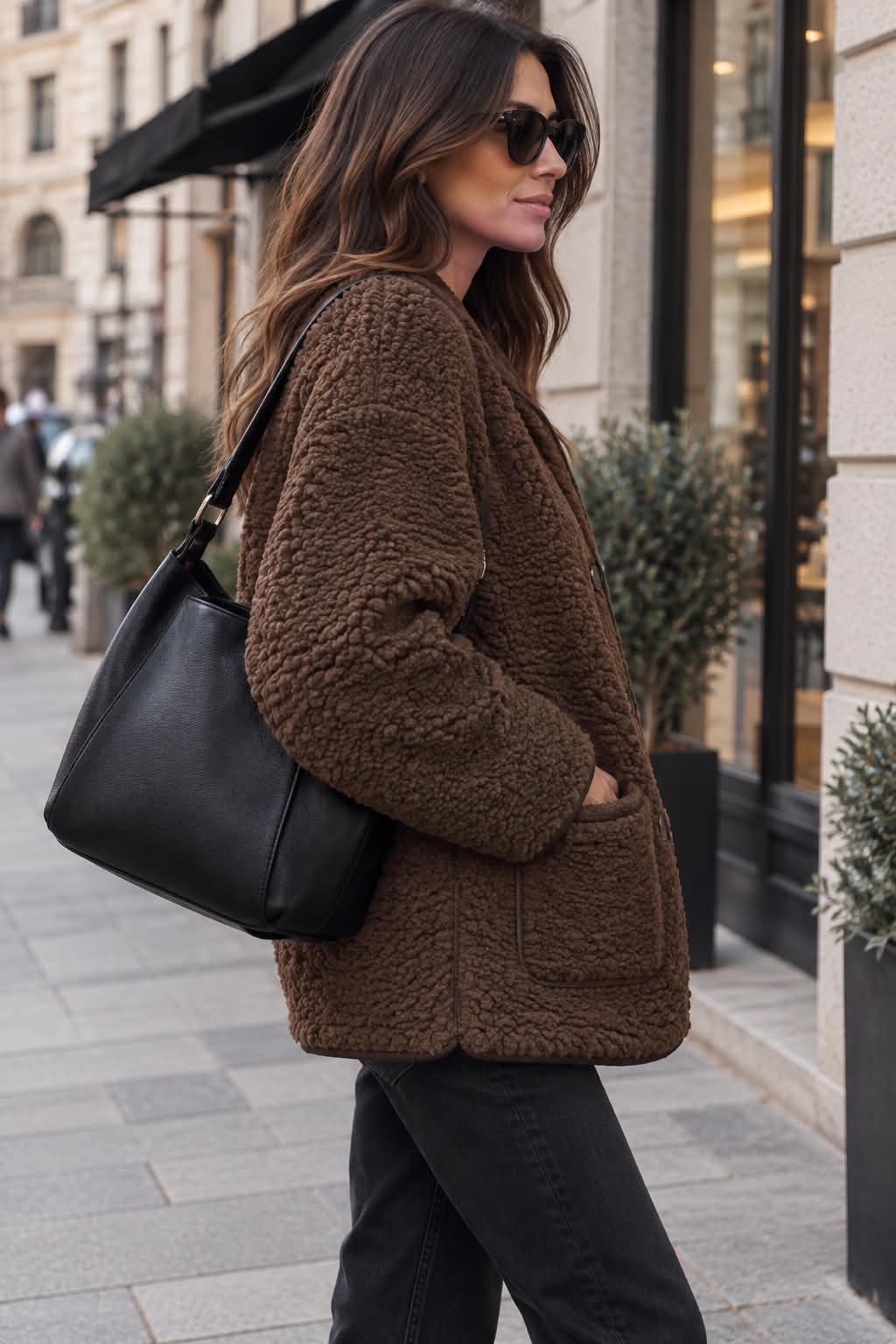Jacke Lucile Brown Teddy
