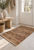 Teppich aus Leder und Jute - Braun 60×90