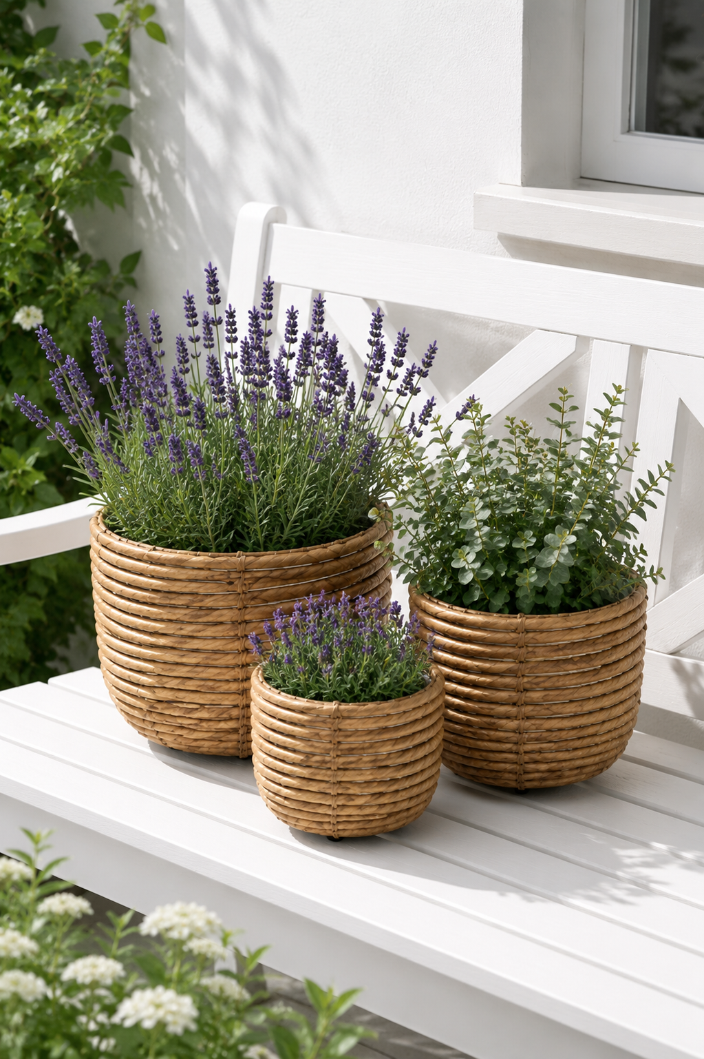 Korbset Rattan - Natur 3 Stk.