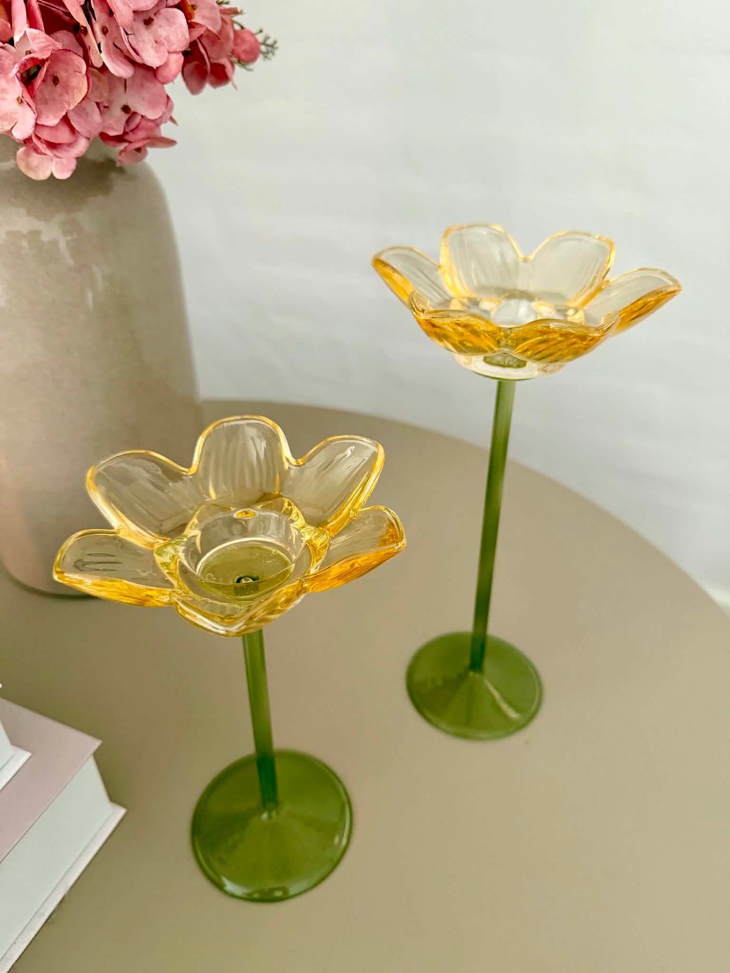 Teelichthalter Blume - Gelb