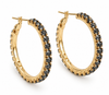 Ohrringe Smilla Hoops 18K vergoldet - Dunkelgrau