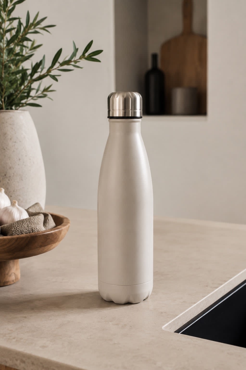 Thermoflasche 500ml – Warmgrau