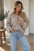 Cardigan Mille strib - Taupe
