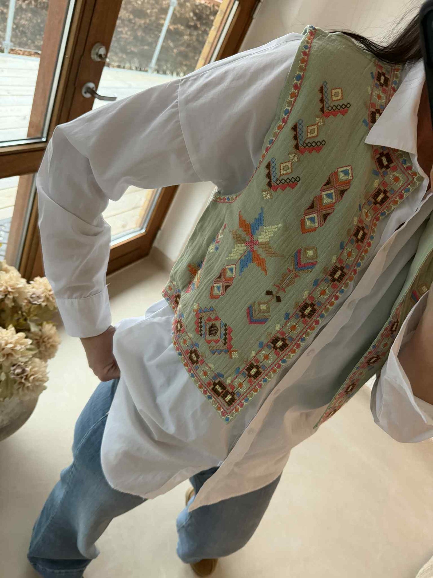 Weste Boho mint