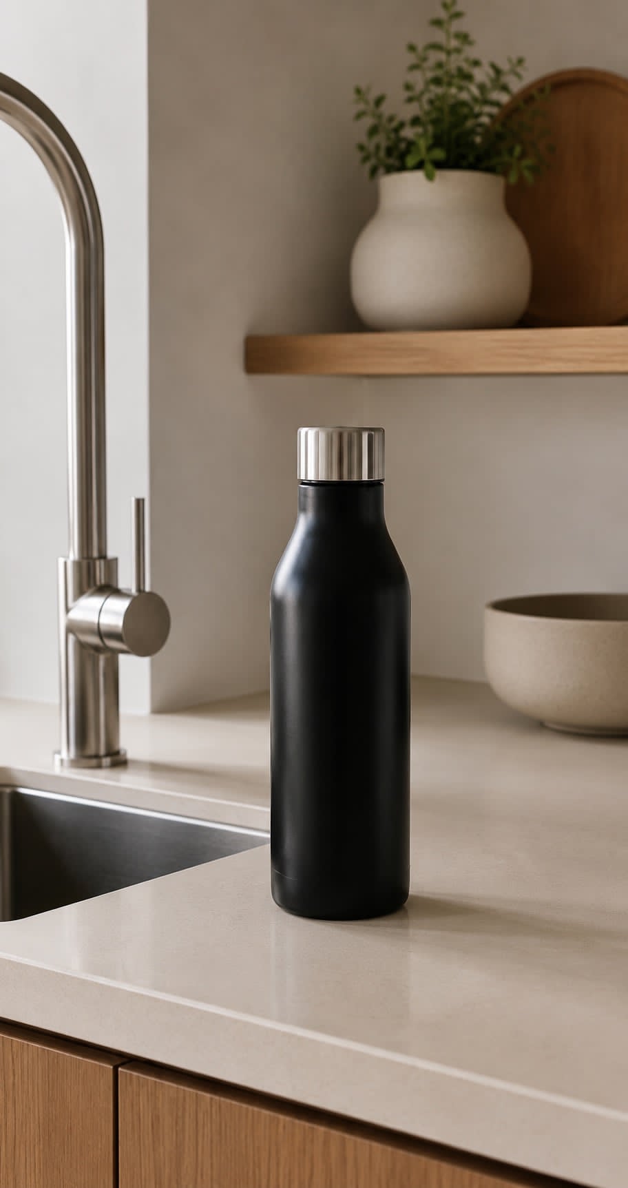 Thermoflasche 450 ml – Schwarz