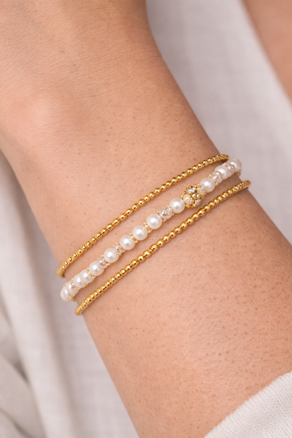 Armband Vega Set/3 - Echte Süßwasserperlen