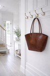 Croco-Shopper aus Leder - Cognac