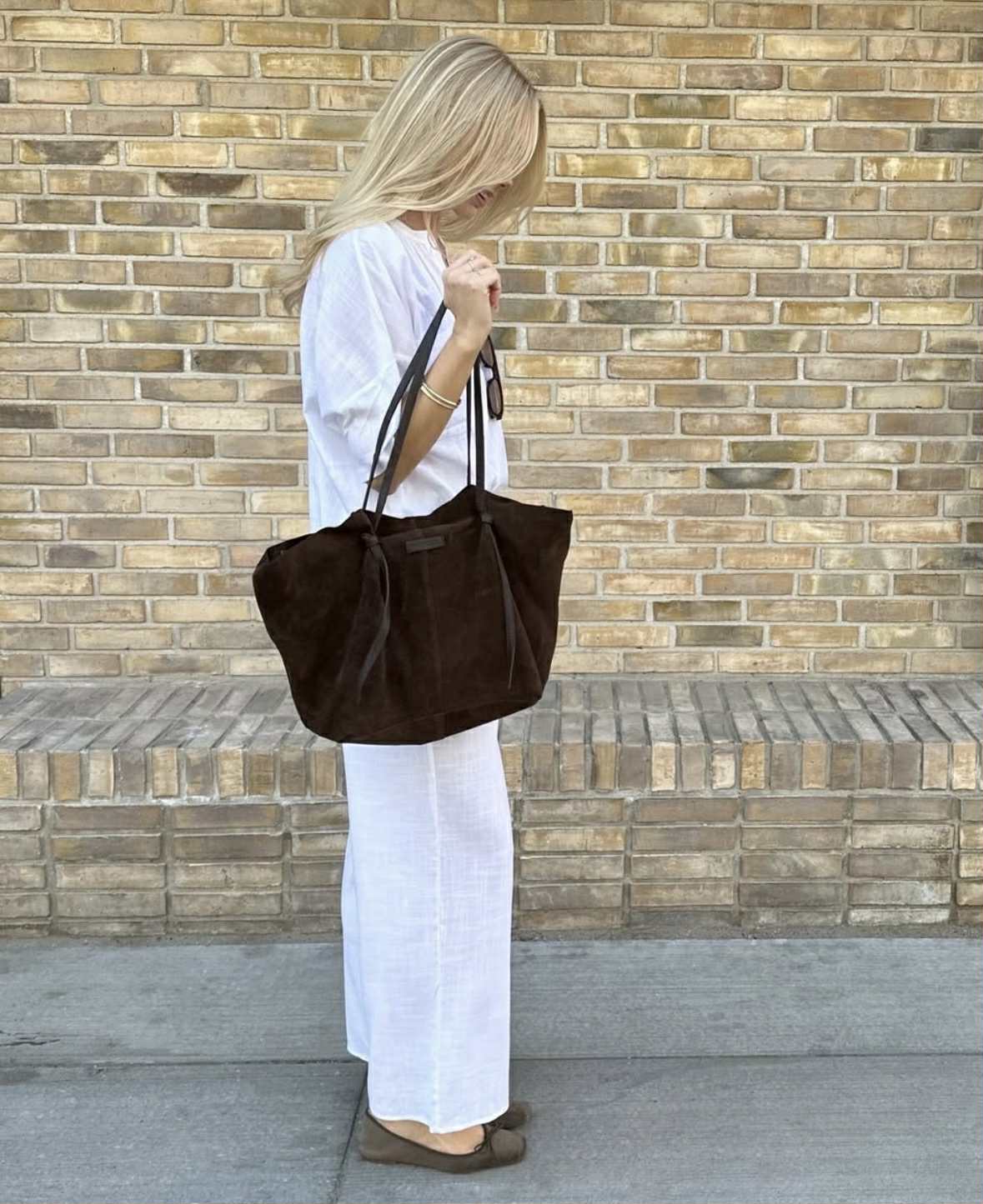 Schöner Wildleder-Shopper - Chocolate