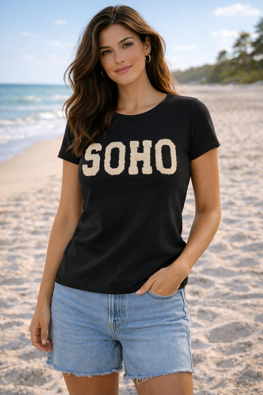 T-Shirt SOHO - Schwarz / Beige