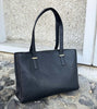 Arbeitstasche / Shopper - Schwarzes Kalbsleder