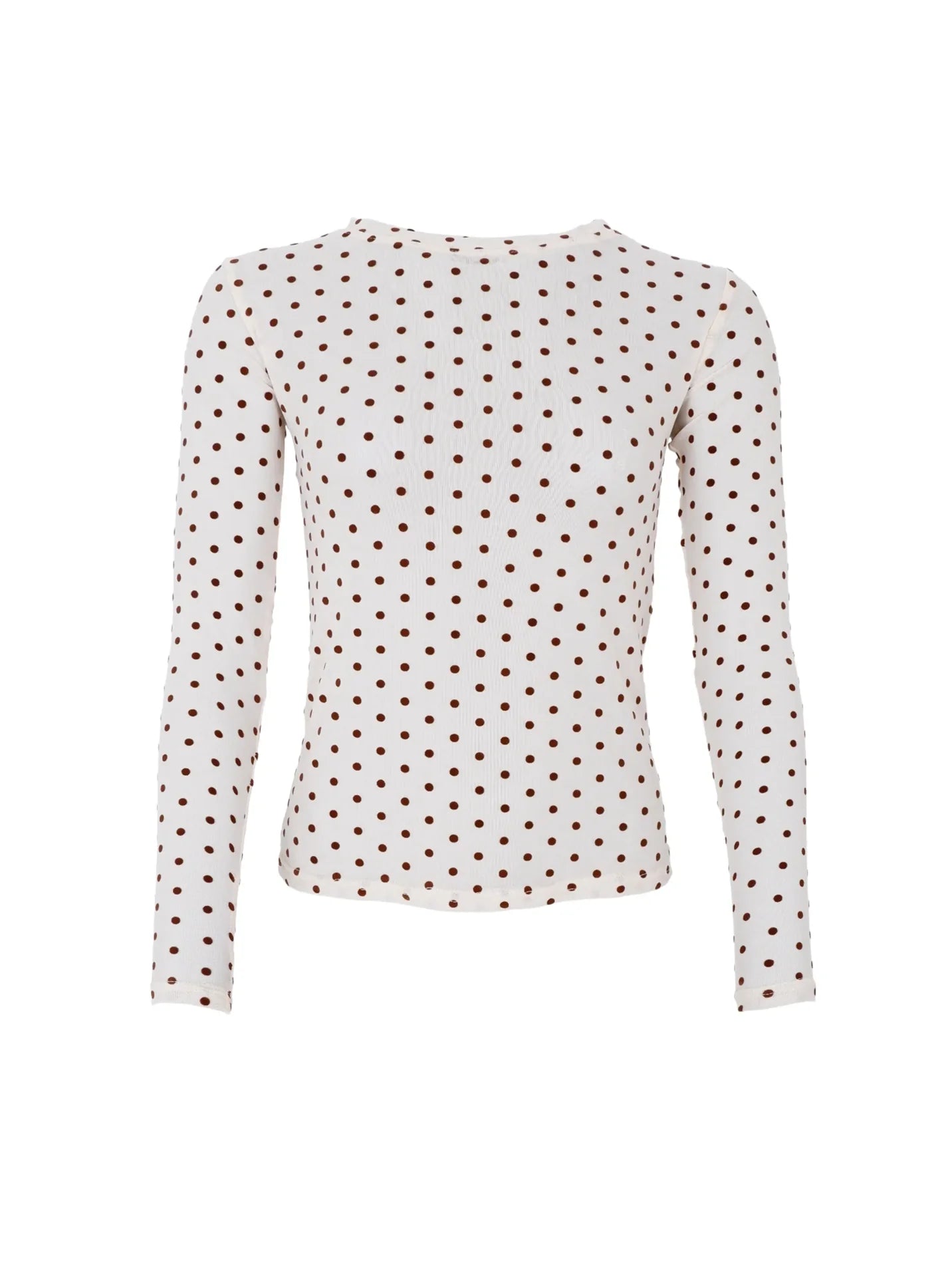 Gepunktete Meshbluse - Cream