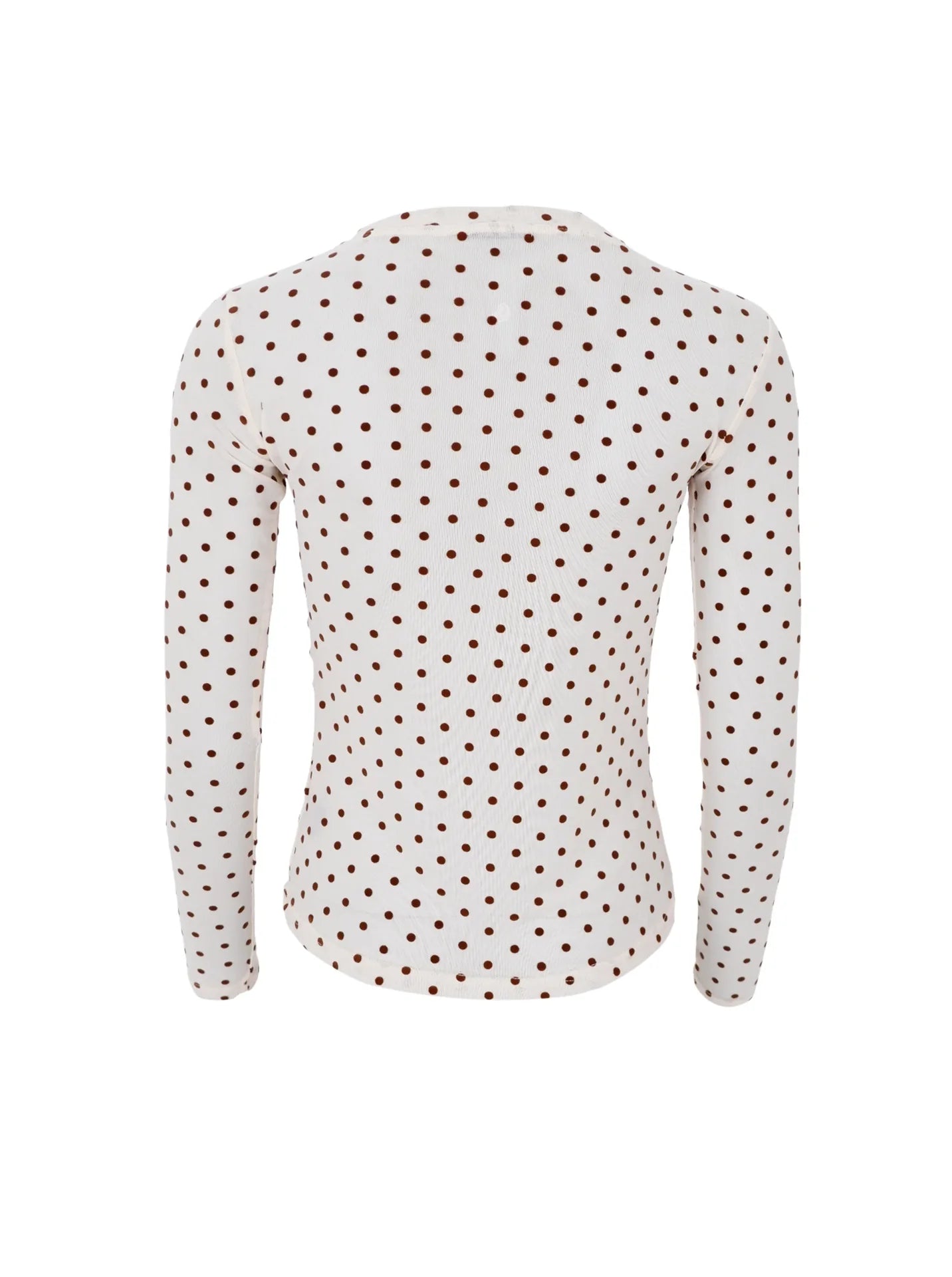 Gepunktete Meshbluse - Cream