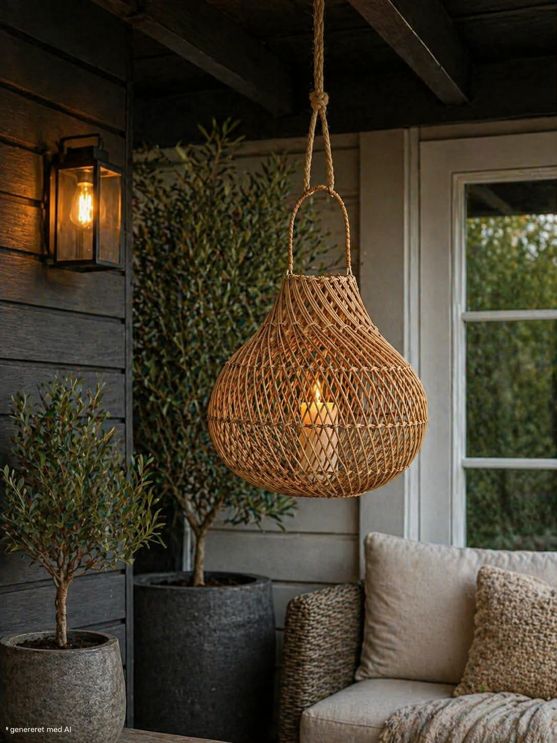 Laterne Nature - H 30cm Handgefertigt