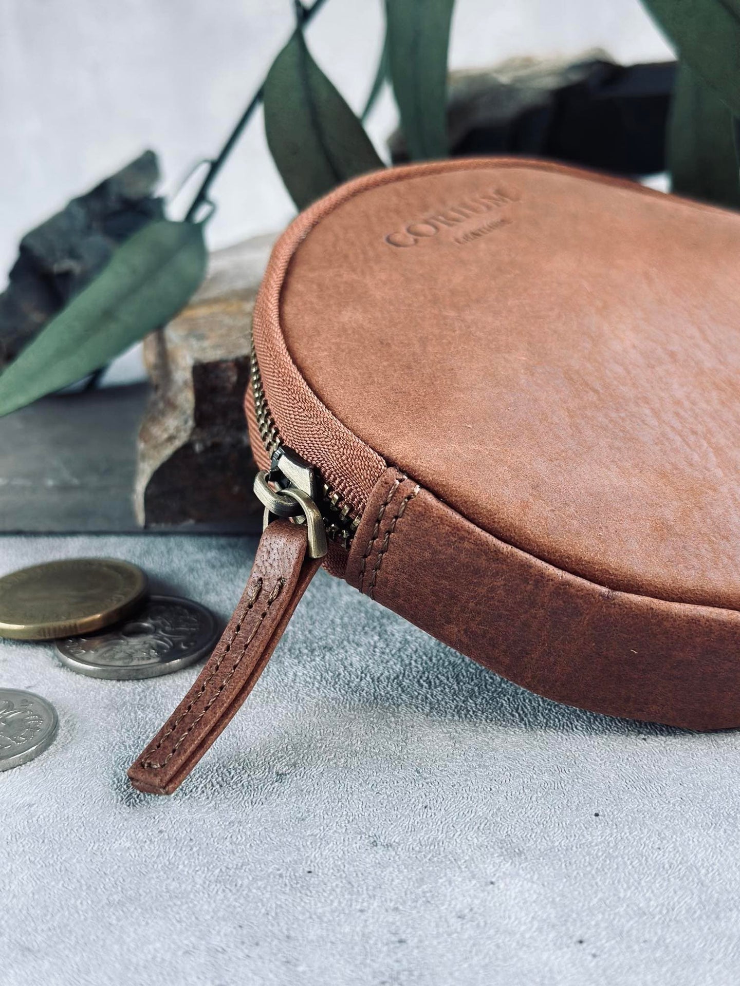 Geldbörse aus Cognac-Leder