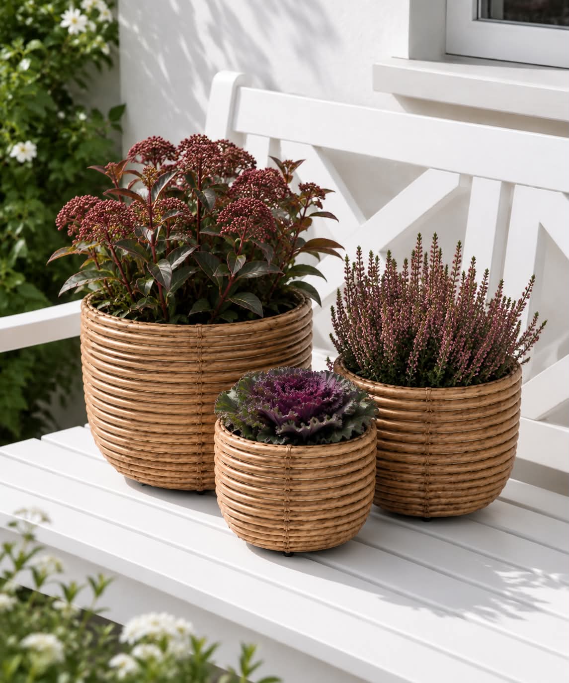 Korbset Rattan - Natur 3 Stk.