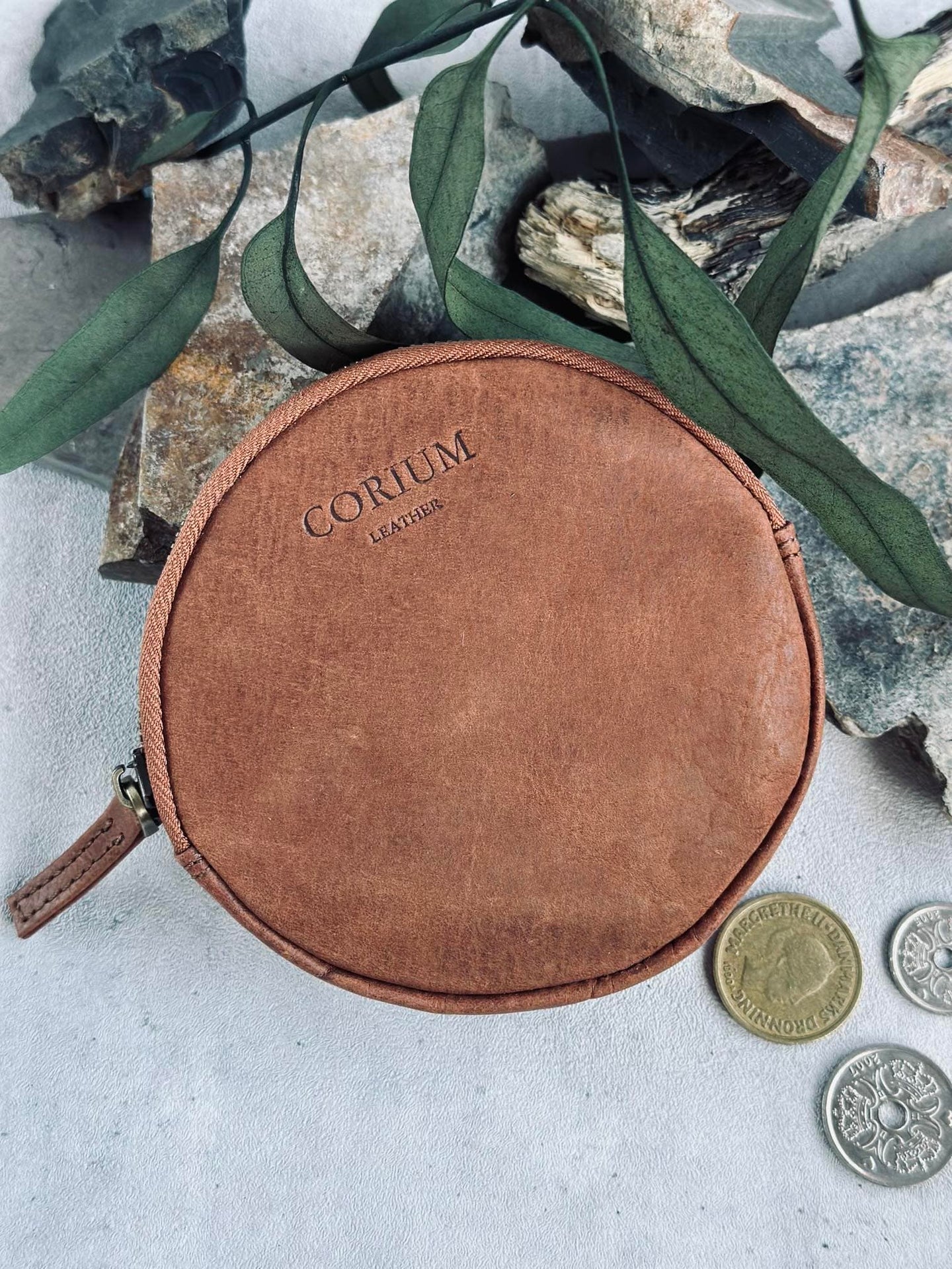 Geldbörse aus Cognac-Leder