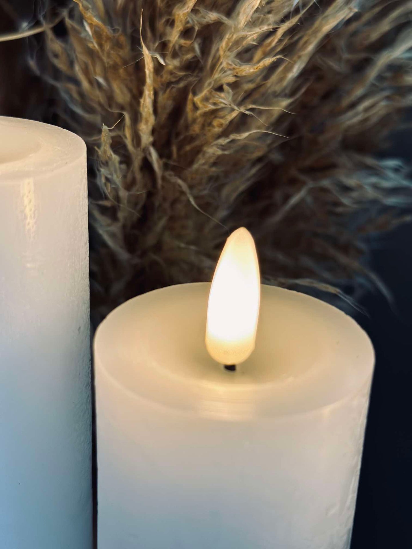 LED-Blockkerzen / Weiß – 3 Stk. mit Fernbedienung