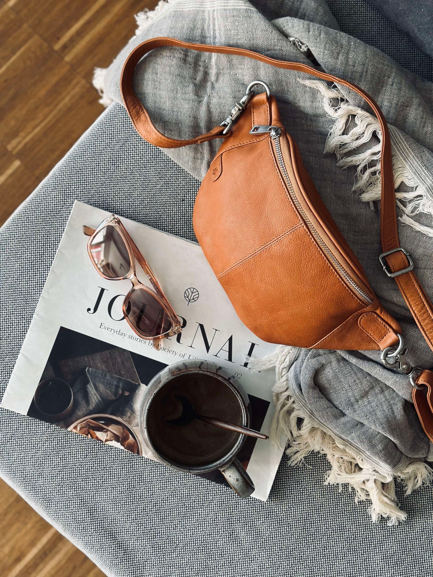 Bauchtasche Molly - Cognac / Silber