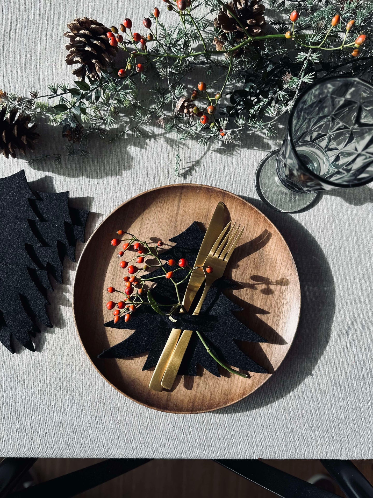 Weihnachtsbaum zur Tischdekoration - Schwarz, 4 Stk
