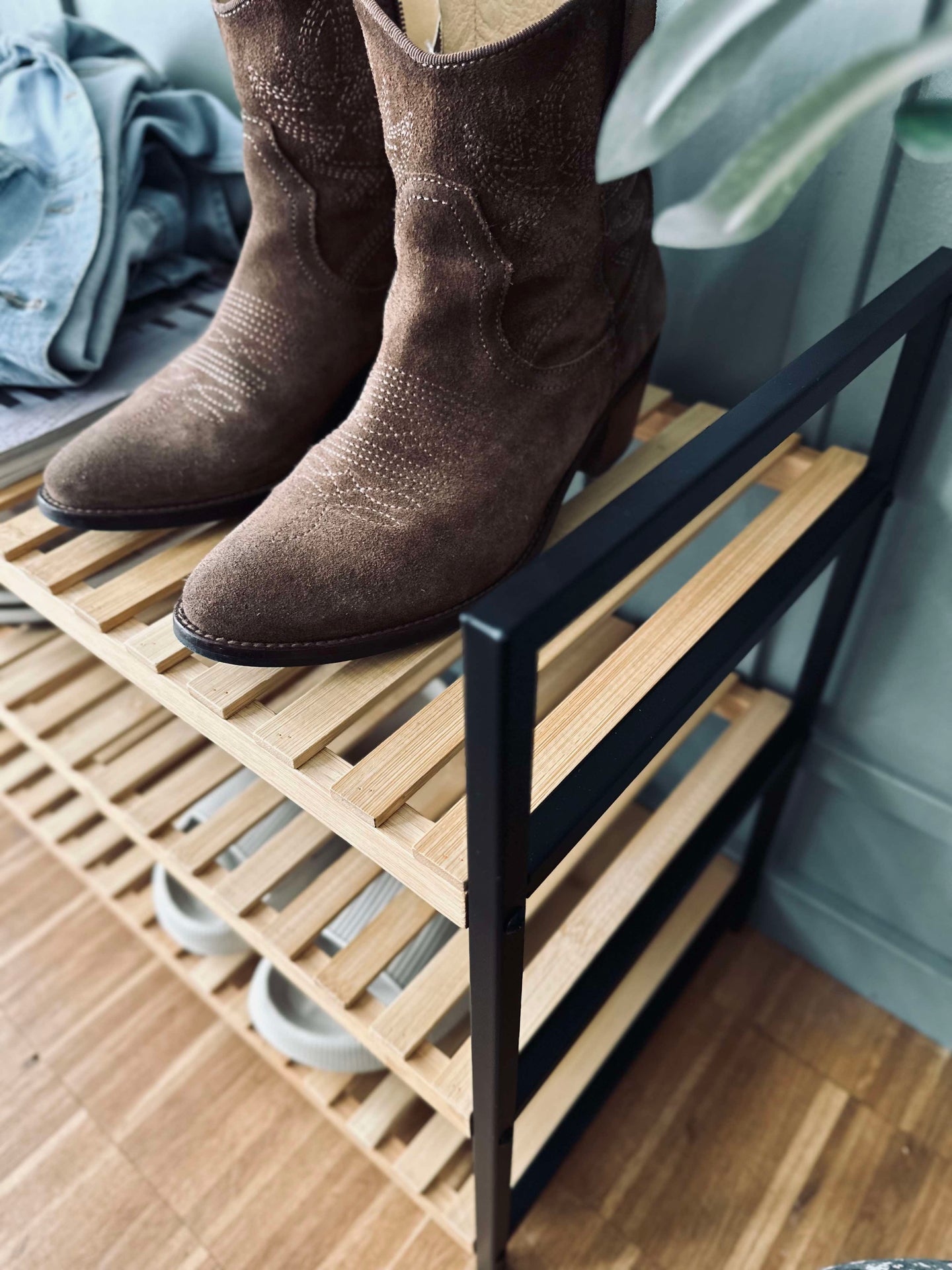 Schuhregal aus Bambus - 3 Ablagen