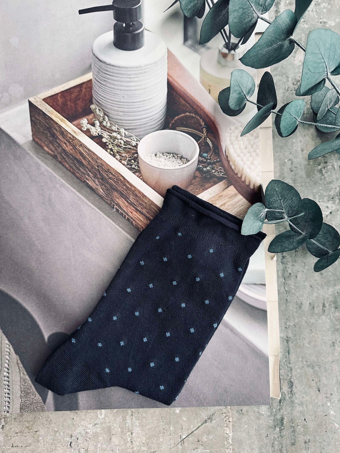 Bambussocken - Navy Dot
