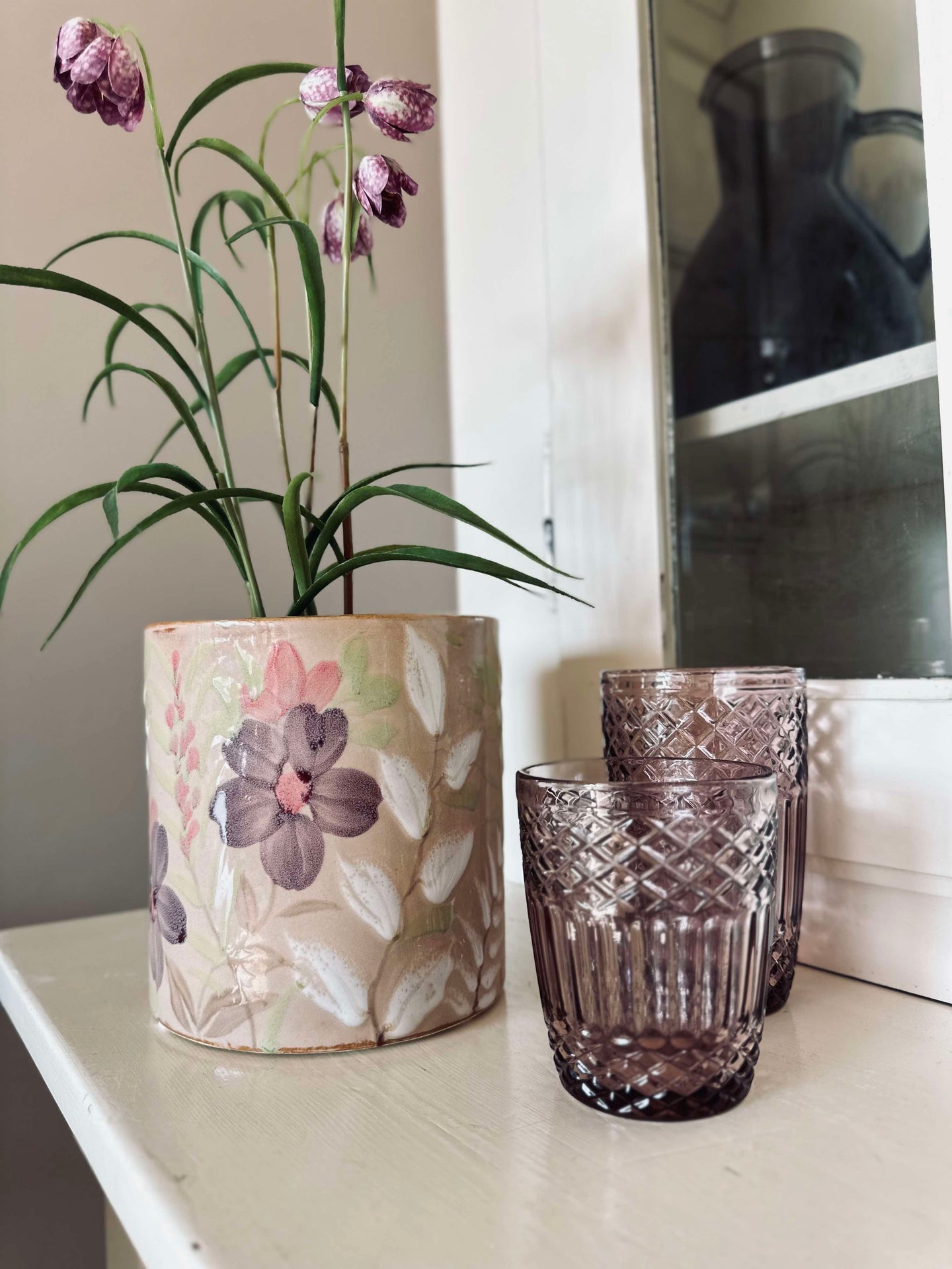 Pflanzentopf FLORA - Groß, handbemalt
