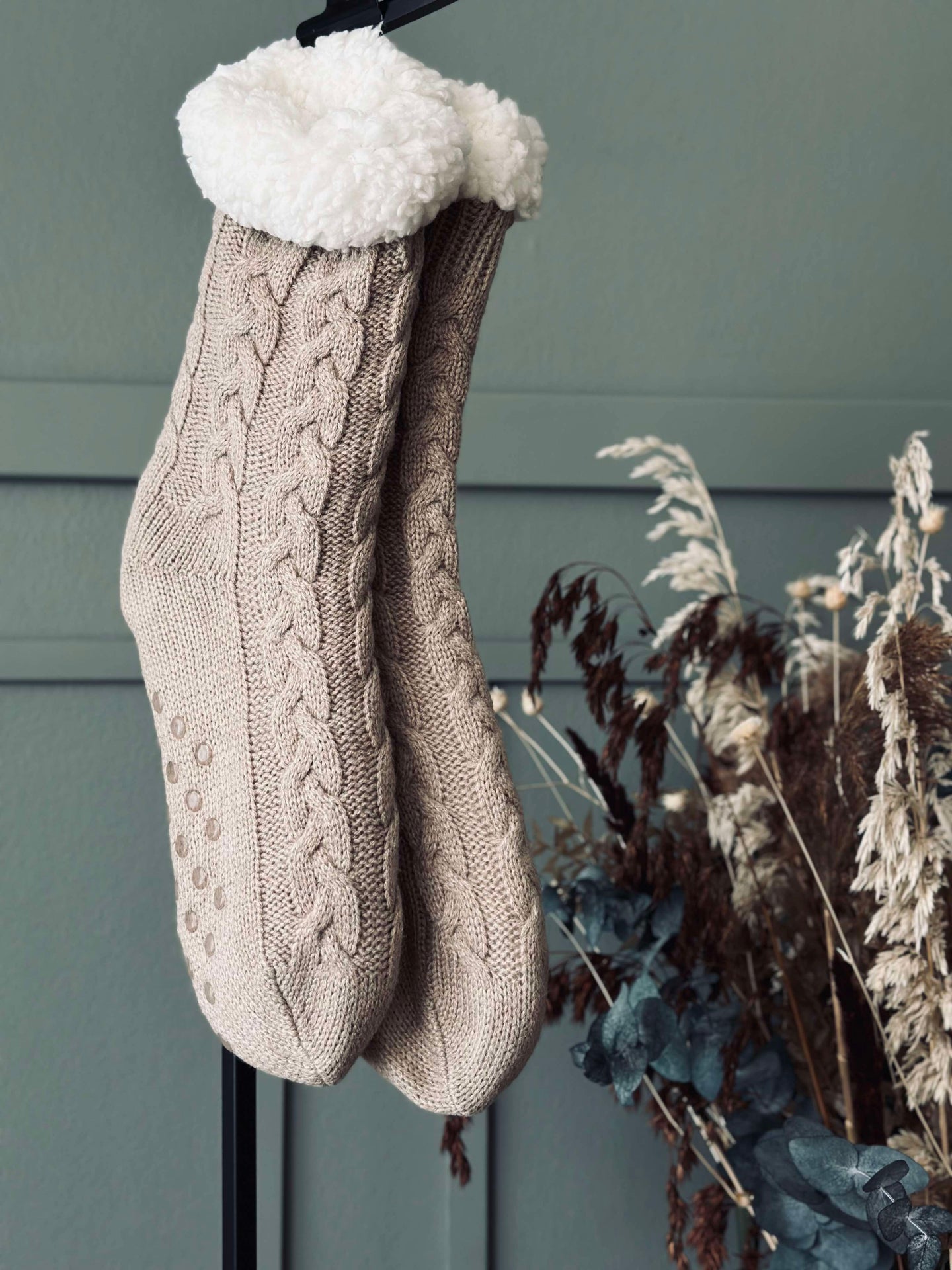 Socken Fleece Beige