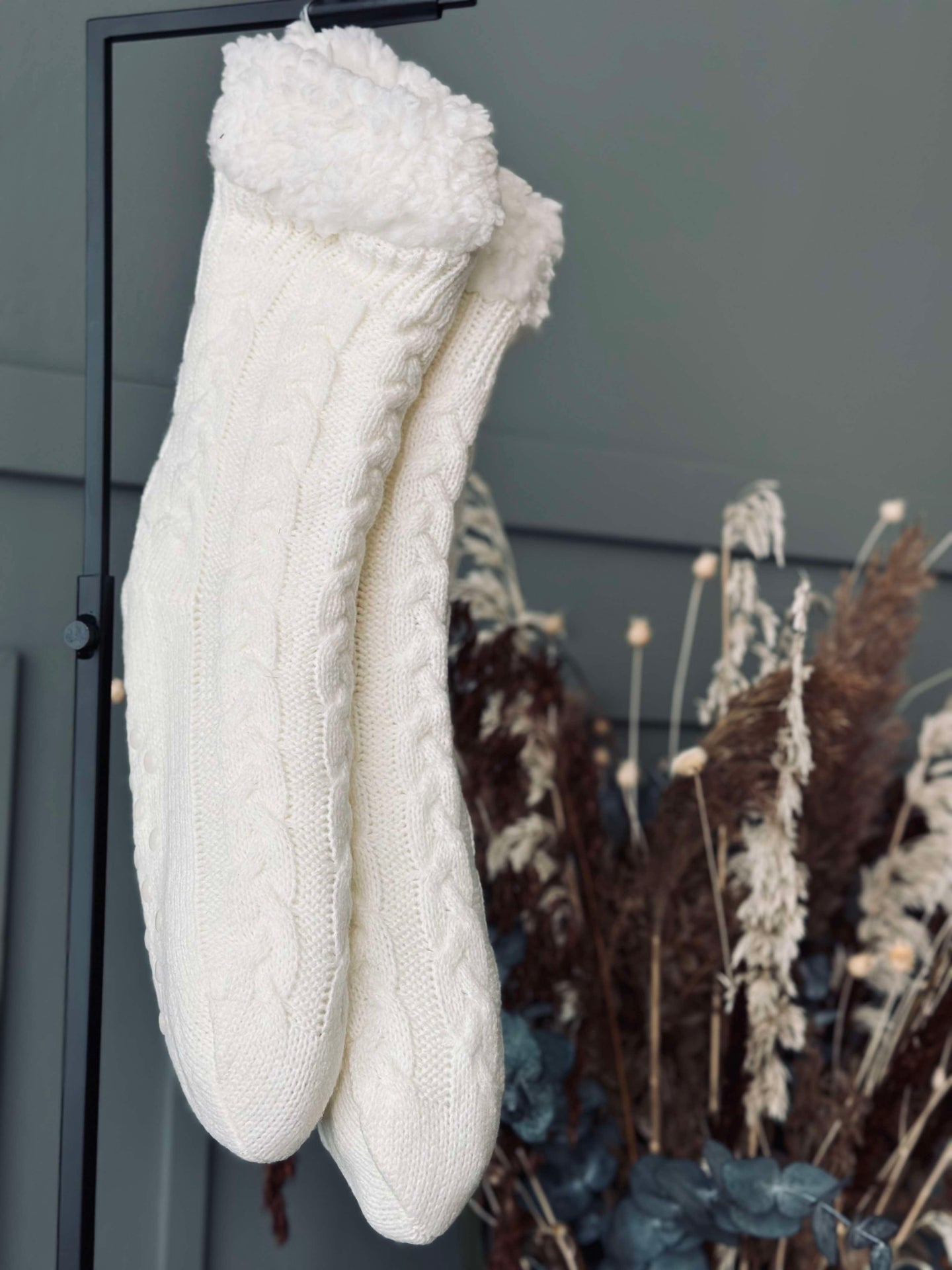 Fleece-Socken Offwhite