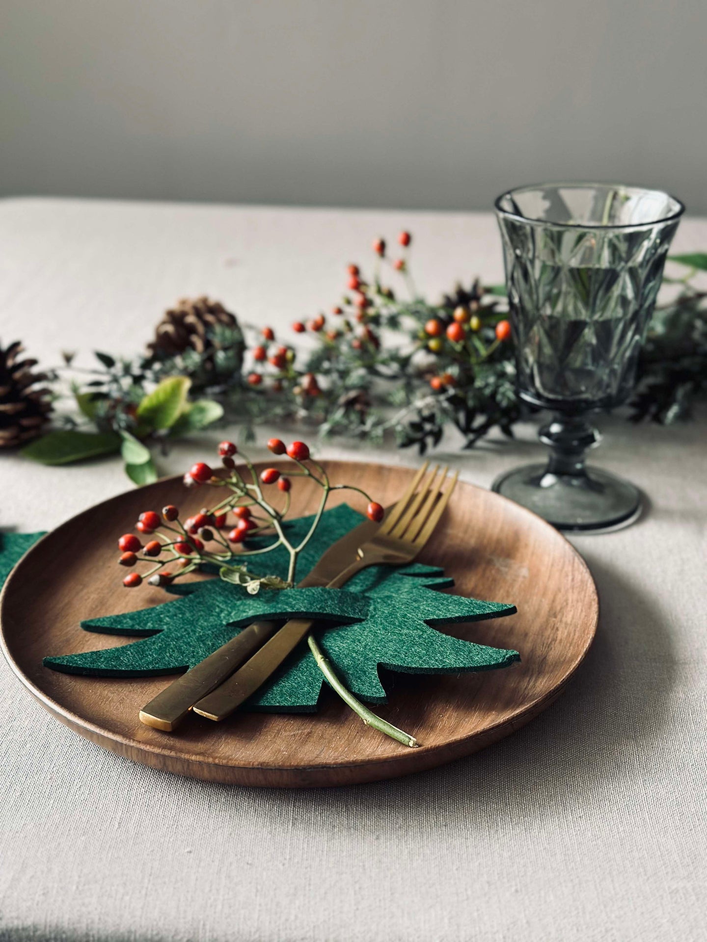 Weihnachtsbaum für Tischdekoration - Grün, 4 Stück