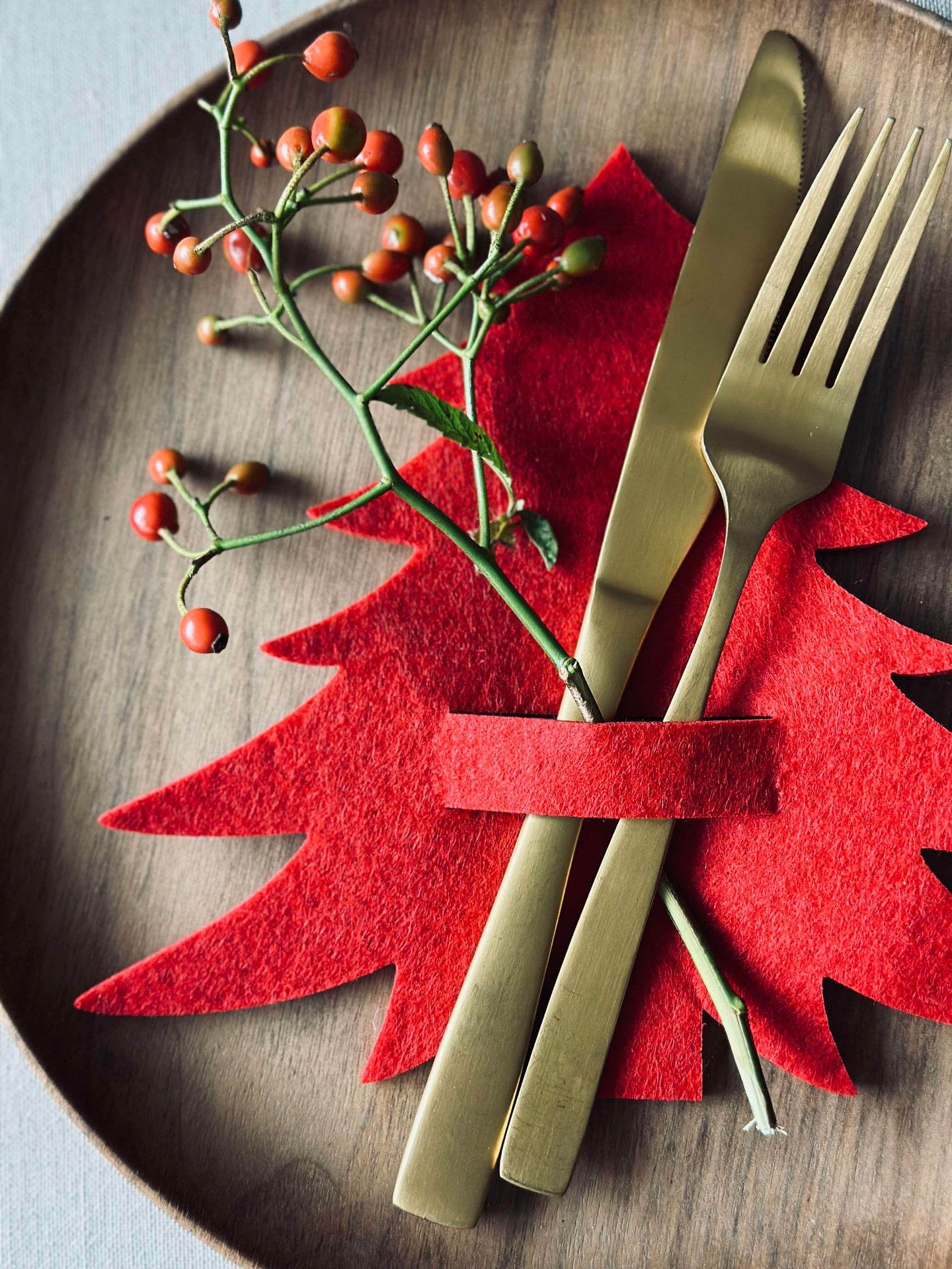 Weihnachtsbaum für Tischdekoration - Rot, 4 Stück