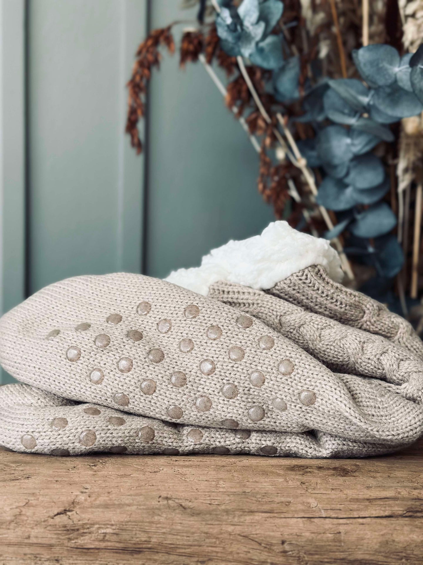Socken Fleece Beige