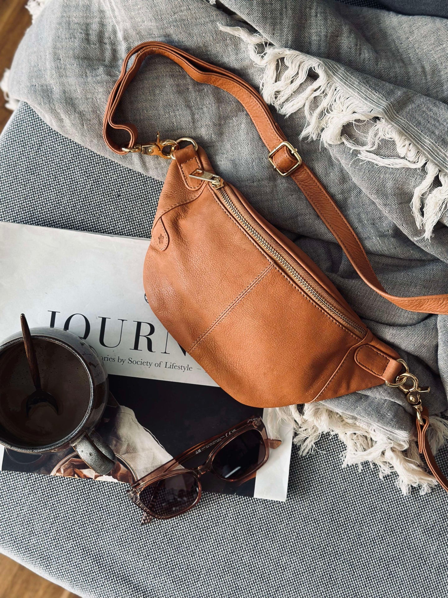 Gürteltasche Molly - Cognac / Gold