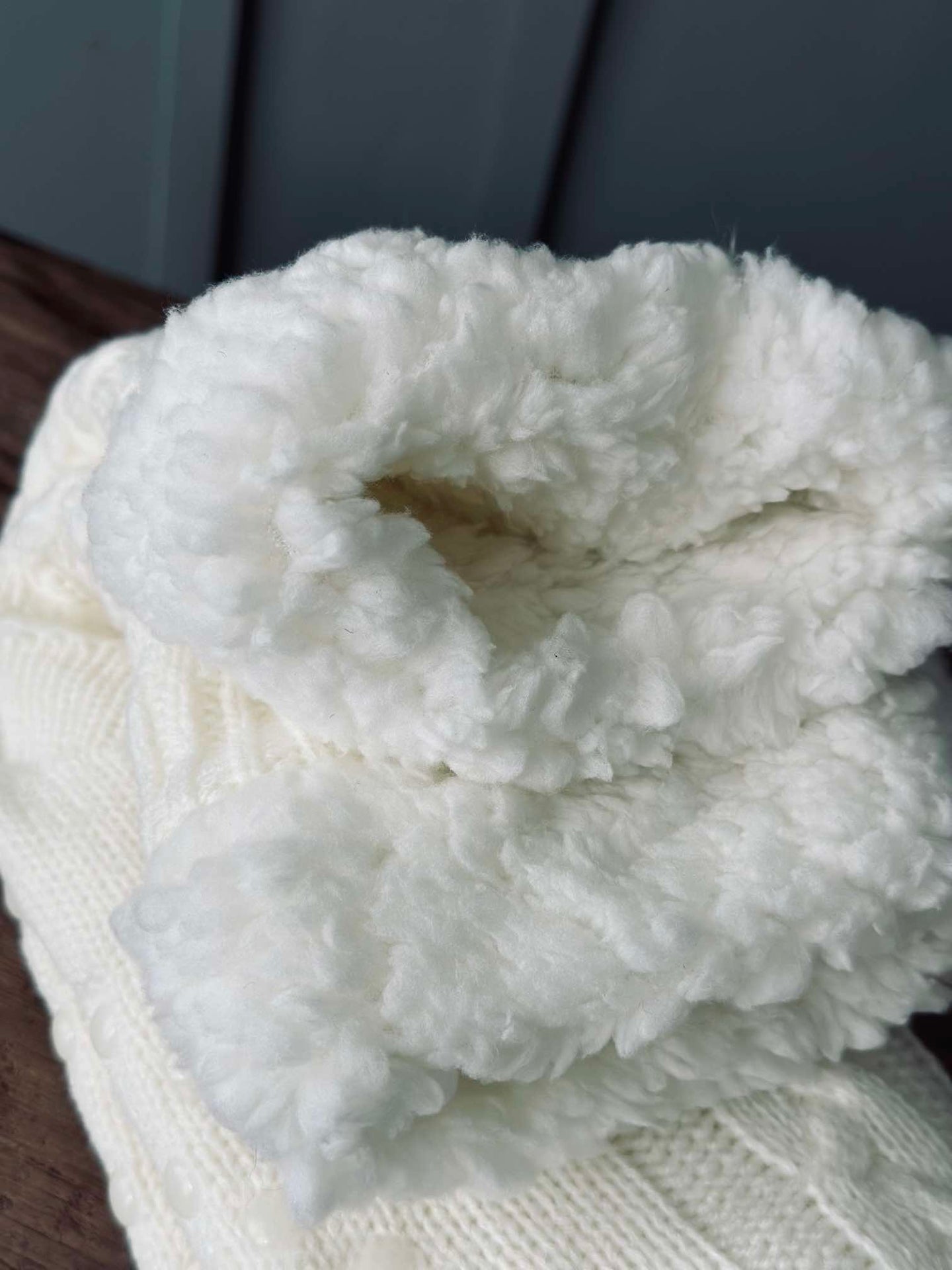 Fleece-Socken Offwhite
