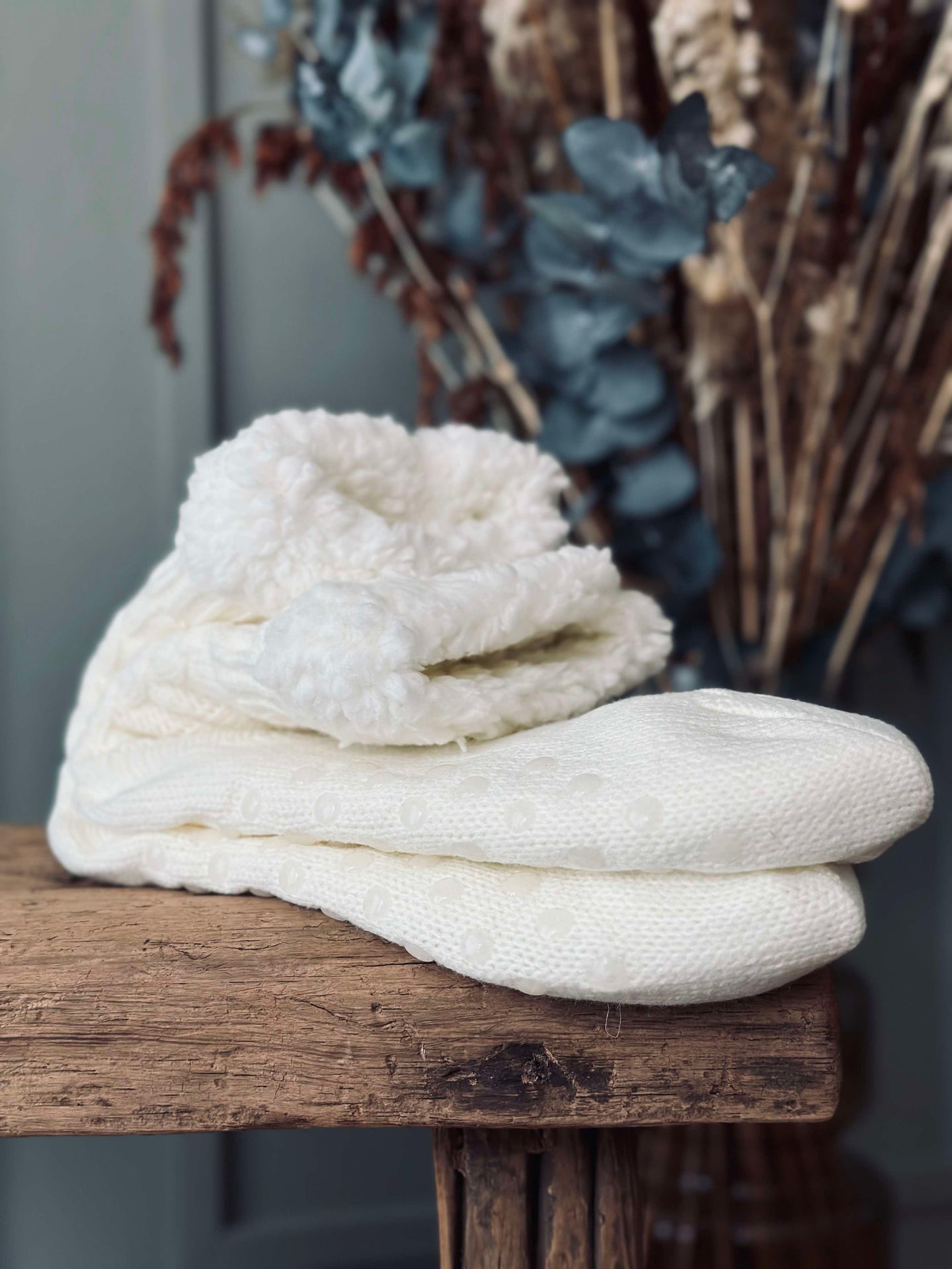 Fleece-Socken Offwhite
