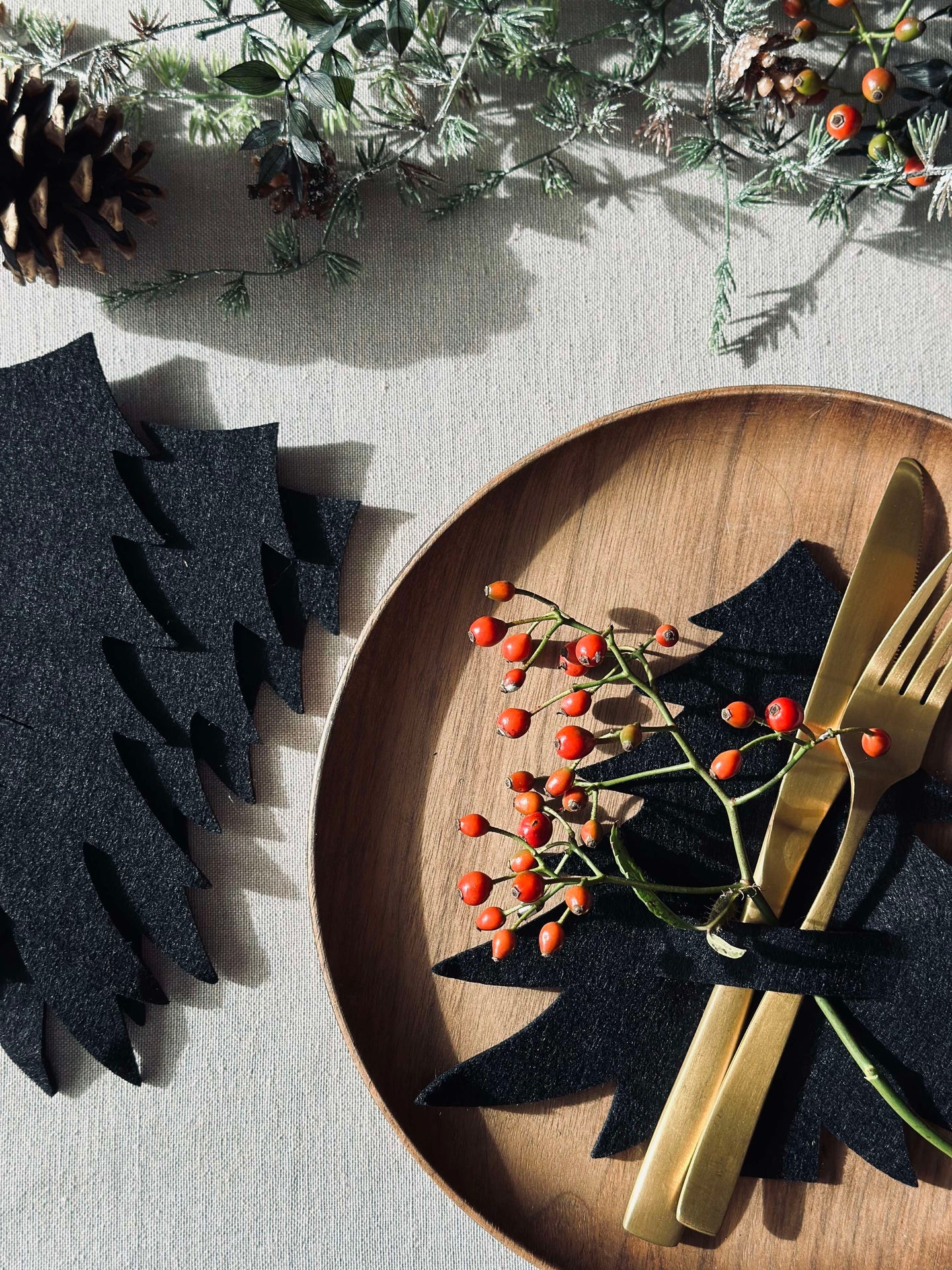 Weihnachtsbaum zur Tischdekoration - Schwarz, 4 Stk