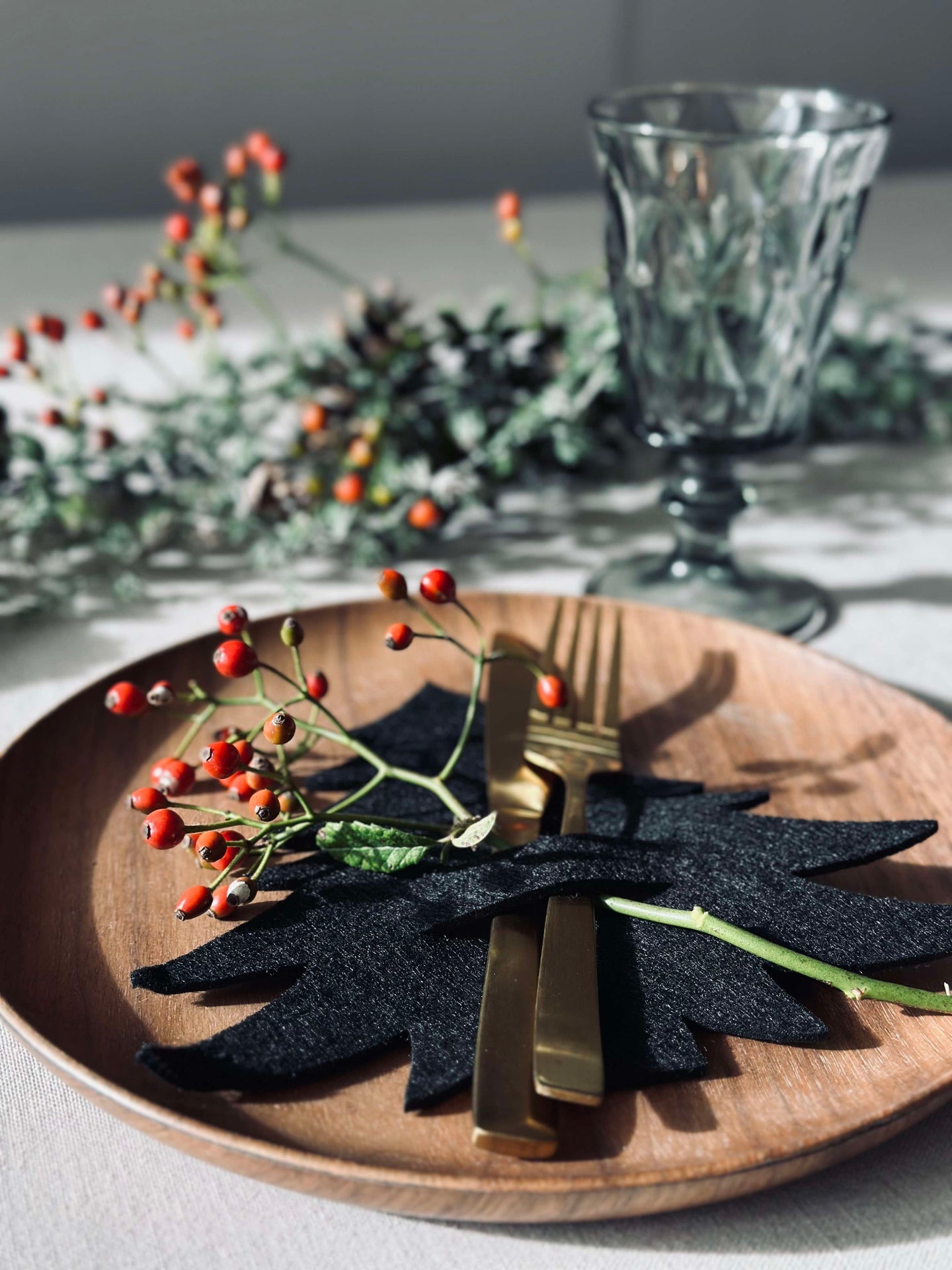 Weihnachtsbaum zur Tischdekoration - Schwarz, 4 Stk