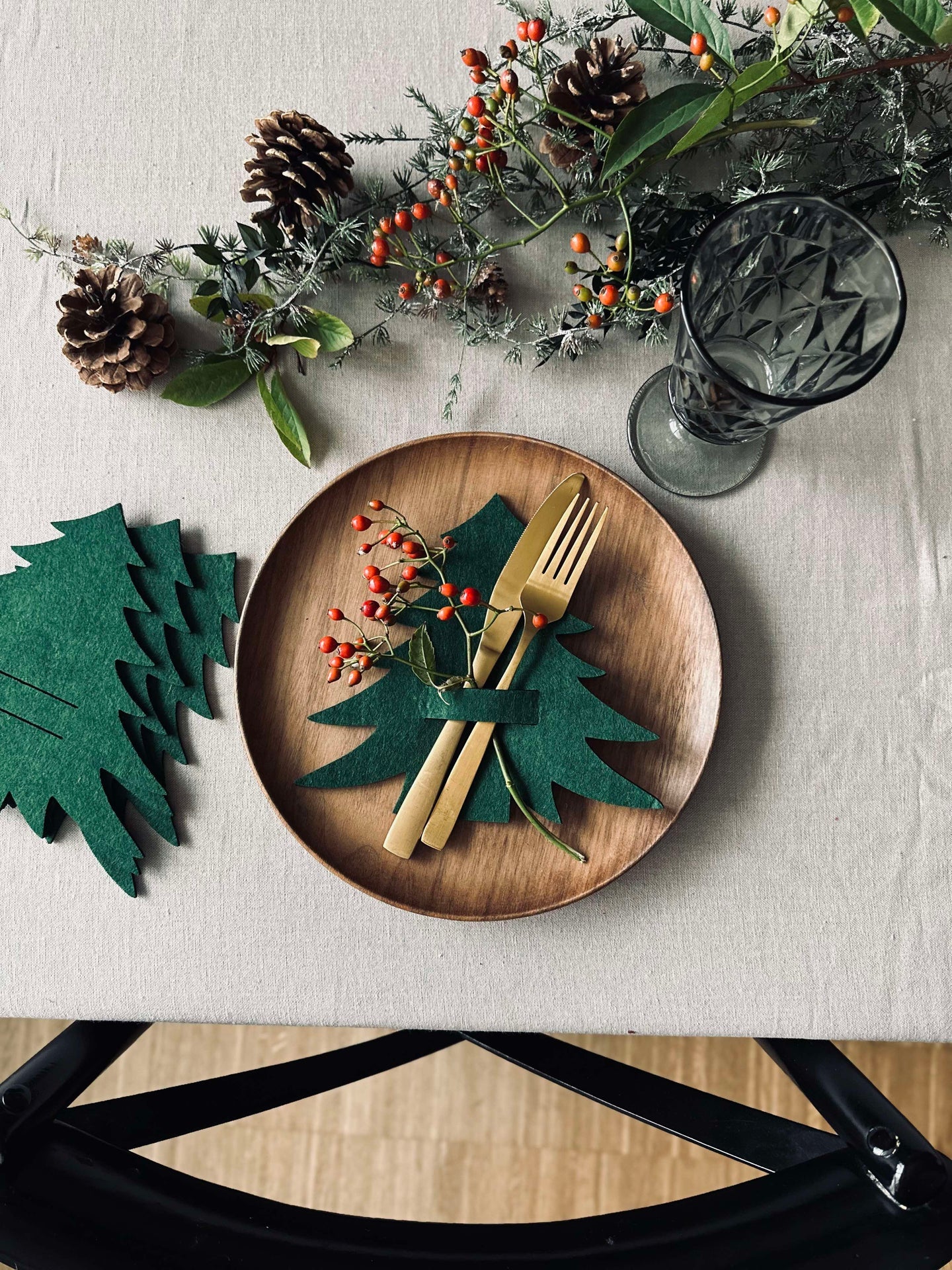 Weihnachtsbaum für Tischdekoration - Grün, 4 Stück