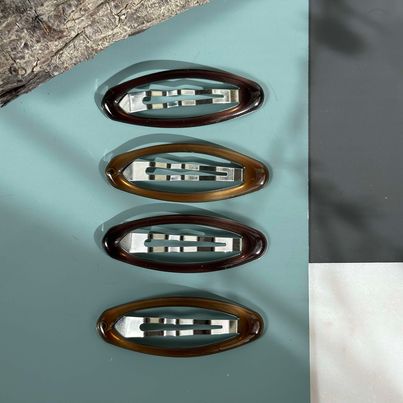 Haarspangen Oval Brown - 4 Stk.