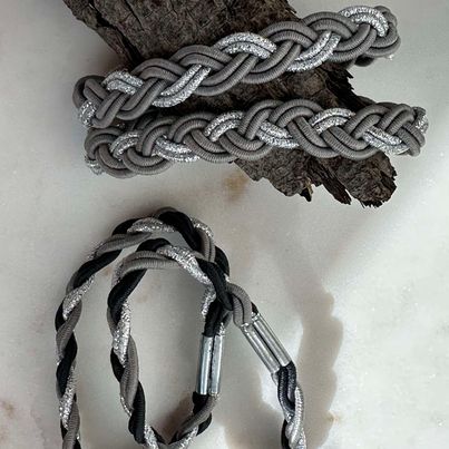 Haargummis Sally Grey / Silver