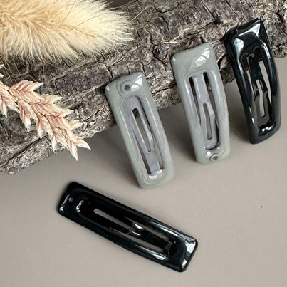 Haarspangen Black / Grey - 4 Stk.