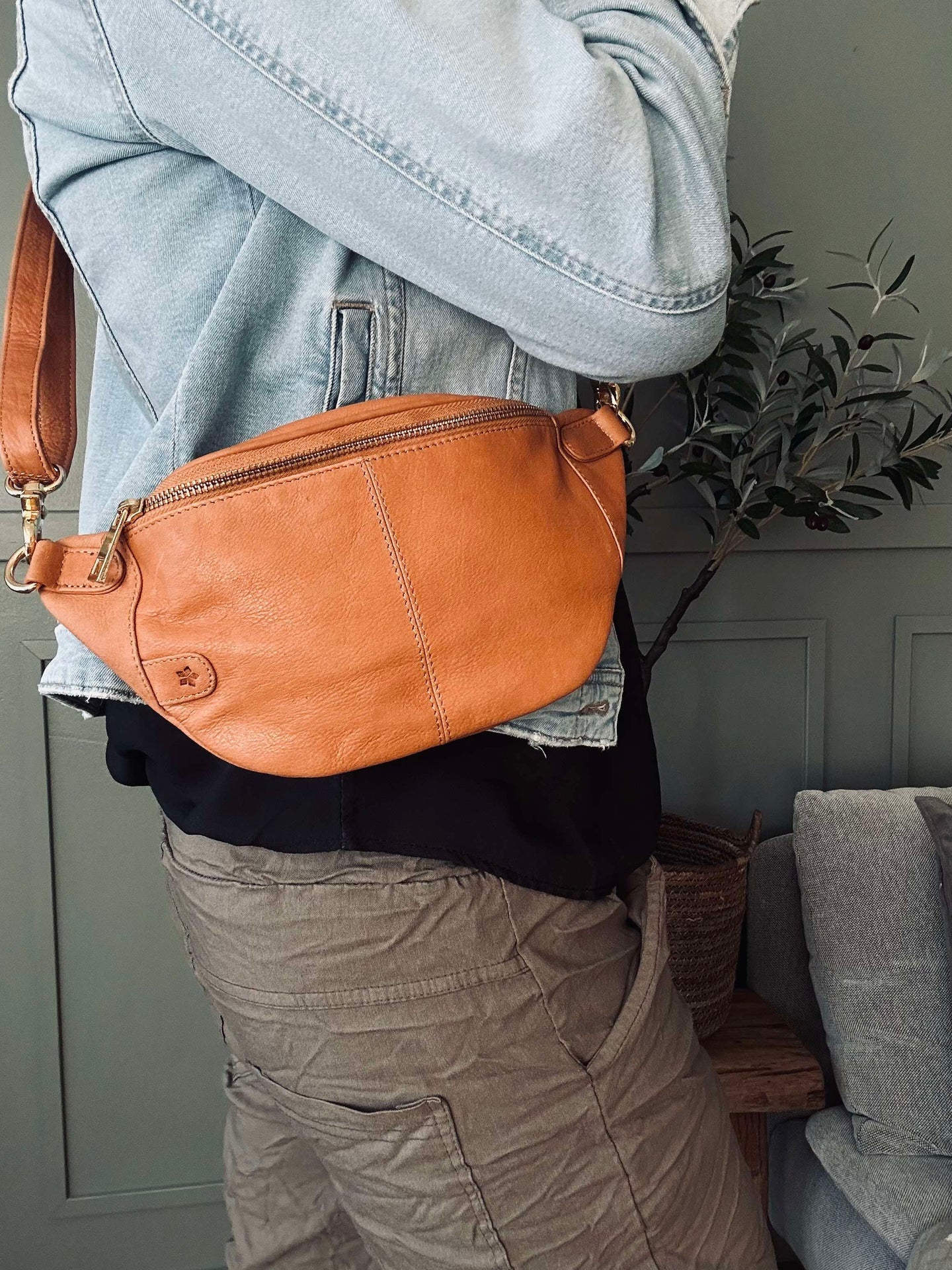 Gürteltasche Molly - Cognac / Gold