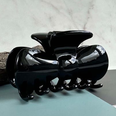 Haarspange Schleife Black Shiny