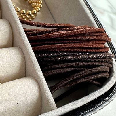 Haargummis Braun Glitzer Mini - 4 mix