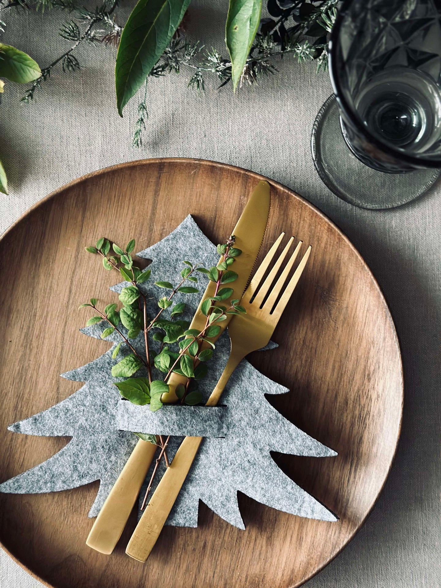 Weihnachtsbaum für Tischdekoration - Grau 4 Stk