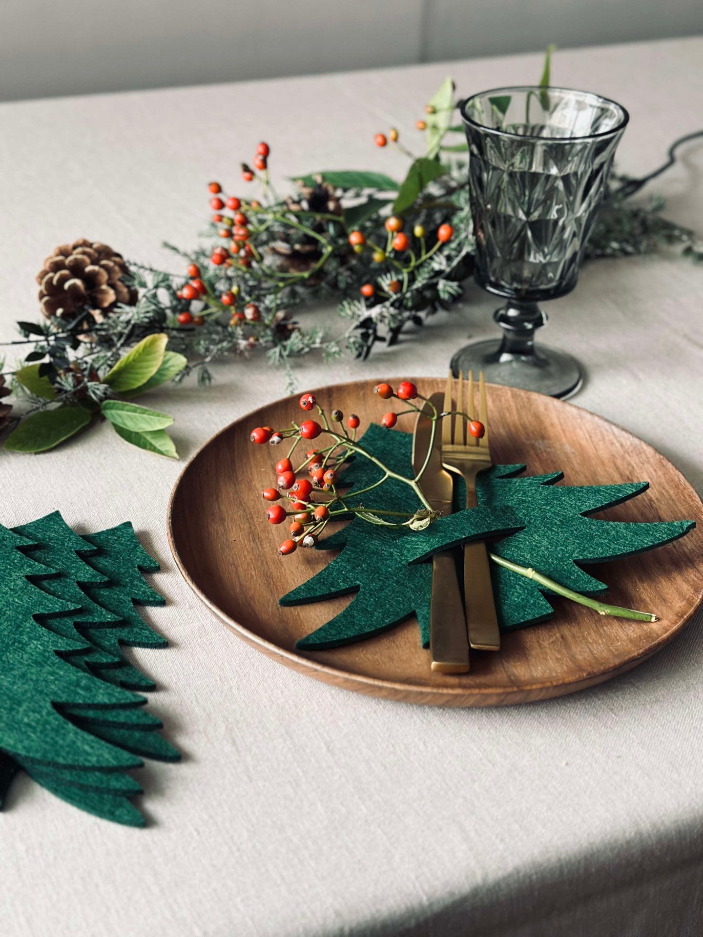 Weihnachtsbaum für Tischdekoration - Grün, 4 Stück