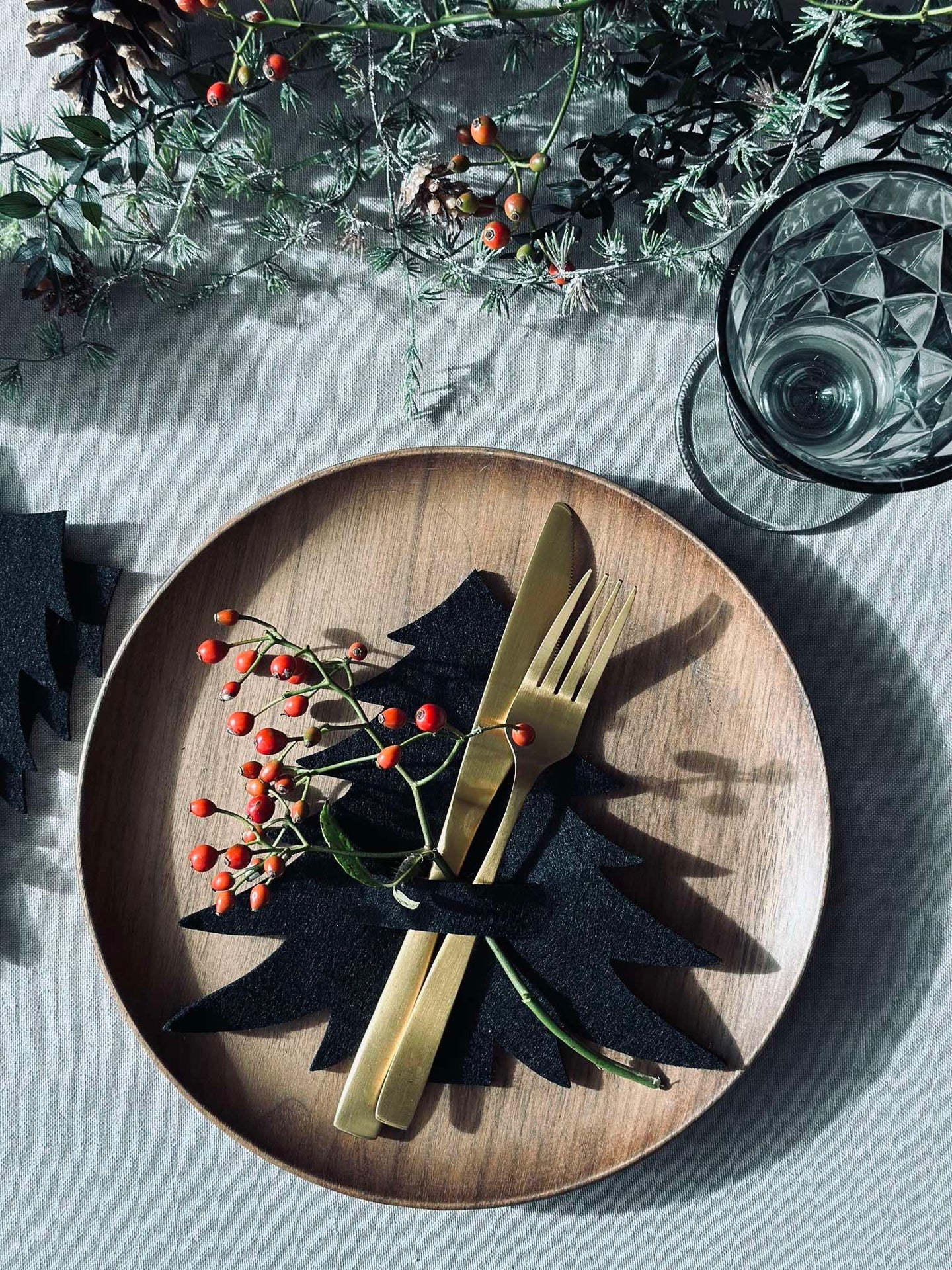 Weihnachtsbaum zur Tischdekoration - Schwarz, 4 Stk