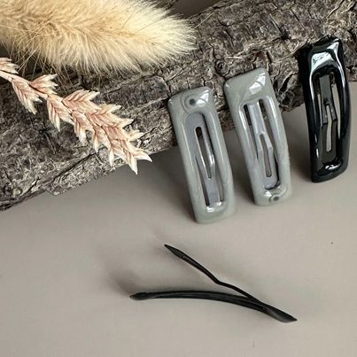 Haarspangen Black / Grey - 4 Stk.